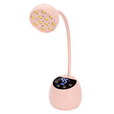 UV LED Nail Lamp Mini Cordless Gel Dryer With Adjustable Gooseneck For Gel Nails Pink