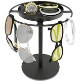 Metal Glasses Organizer Stand with Storage Tray Stylish Desk Organizer for Sunglasses Jewelry Black