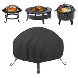 Outdoor Round Fire Pit Cover Waterproof Oxford Protector for Patio and Garden Use