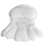 Bath Pillow with Suction Cups for Tub Neck and Back Support White