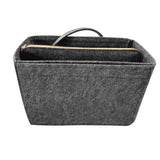 Thick Felt Tote Bag Organizer Insert with Multiple Pockets Gray