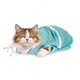 Mesh Cat Grooming Bag Breathable Bathing Restraint for Nail Trimming Green