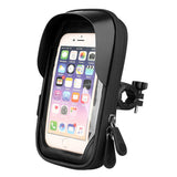 Bicycle Motorcycle Handlebar Mount Holder Waterproof Case for Mobile Phone Black