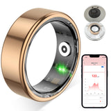 Smart Health Ring with Charging Case Sleep Tracking Waterproof Gold