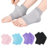 5 Pairs Toeless Gel Heel Socks – Foot Skin Care Protectors for Dry Cracked Feet