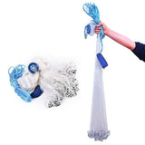 2.4-3.6M Fishing Cast Net Quick Throw Nylon Mesh Drawstring Chain Bottom Spread