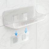 2Pcs No-Drill Acrylic Shower Caddy Wall Mount Storage Organizer Shelf