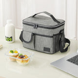 Insulated Lunch Bag Large Capacity with Adjustable Shoulder Strap Gray