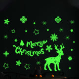 Glow-in-the-Dark Christmas Decoration Sticker Static Cling Xmas Window Decals Elk Style