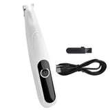 Cordless Pet Paw Trimmer with LED Light Rechargeable Grooming Tool for Dog Cat White