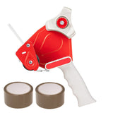 5cm Heavy Duty Packaging Tape Dispenser with Clear Tape 2 Rolls for Packing Shipping