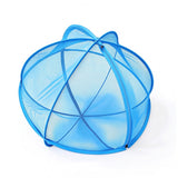 Foldable Mesh Pet Playpen Tent Pop Up Zipper for Outdoor Cats Blue