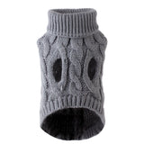 Puppy Dog Winter Sweater Knitted Jumper for Small Dogs Gray