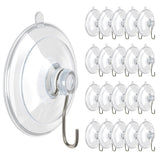 20PCS Suction Cup Hooks Clear No Trace Reusable Removable for Tile Glass Window Small