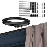 5M Flexible Ceiling Curtain Track Bendable Curtain Rail Kit with Rollers and Hooks