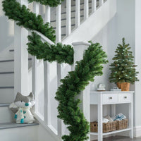 2.7M Christmas Garland with LED Lights Artificial Wreath Stairs Rattan Xmas Decoration