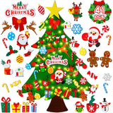 DIY Felt Christmas Tree Set – 41 Ornaments with LED String Lights for Kids