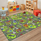 Kids Car Track Play Mat Educational City Road Rug Non-Slip Floor Playmat