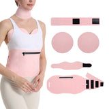 4-Pieces Set Castor Oil Wrap Packs with A Waist Extension Strap Reusable Compress Castor Oil Wrap for Waist Breast and Neck