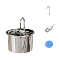 FT444 1.8L Electric Pet Water Dispenser Automatic Stainless Steel Cat Dog Fountain