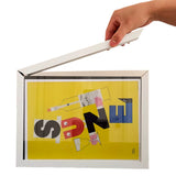 Magnetic Kids Art Frames Wooden Artwork Display Holder for Up to 100 Sheets of A4 Paper White