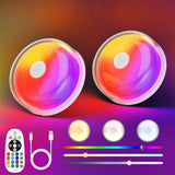 4PCS RGB Shower Light Rechargeable Waterproof 12 Colors with Remote Timer