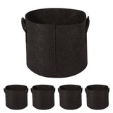 5 Pcs Gallon Grow Bags Thickened Nonwoven Fabric Pots for Fruit Flowers and Vegetables