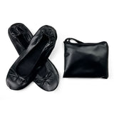 Foldable Women's Indoor Ballet Flats Roll-Up Dance Shoes Black
