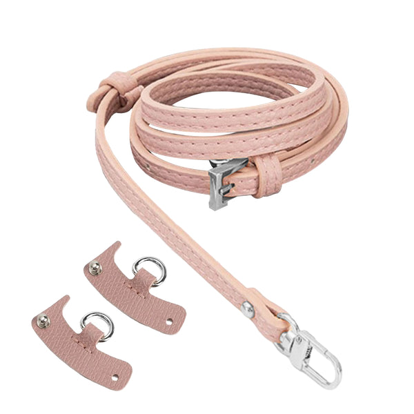PU Leather Shoulder Strap for Crossbody Bags Genuine Leather Hang Buckle for Longchamp Mini Bag Light Pink
