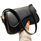 One Shoulder Bag for Women Trendy Underarm Fashion Handbag Black