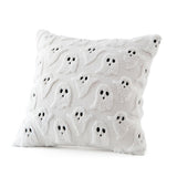 Halloween Ghost Decorative Pillow Cover Cute with Zipper for Home Office White