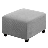Elastic Footrest Cover Jacquard Textured Stripes with Strap Light Gray
