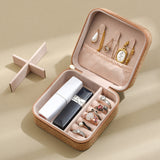 Portable Travel Jewellery Box Organizer PU Wooden Ornaments Jewelry Storage Case Style 2
