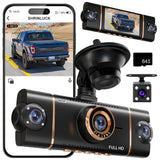 4-Channel Dash Cam with Built-in WiFi App Control and 64GB Memory Card