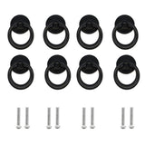 8pcs Ring Pull Handle Cabinet Knob Drawer Dresser Cupboard Drop Zinc Alloy Black