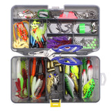 169PCS Fishing Lures Kit with Tackle Box Baits Hooks Sinkers & Fishing Pliers