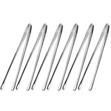 6 Pcs Long Handle Food Tongs Stainless Steel Grill Tweezers