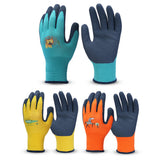 3 Pairs Gardening Gloves Rubber Coated Garden Gloves for Boys Girls