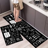 2-Piece Leather Kitchen Floor Mat Set