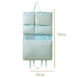 Multi-Compartments Hanging Storage Organizer Foldable Packing Cubes with Handle for Travel Blue