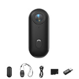 Mini Thumb Action Camera – Portable Wearable Body Cam with Rotating Clip Black