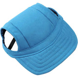 Pet Baseball Cap with Ear Holes Adjustable Strap for Dogs Cats Blue