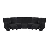 5-Seat Corner Sofa Cover Anti Slip Covers Recliner Corner Sofa Protector Black