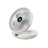 3-Speed Adjustable Air Circulator Fan Foldable  Wall Hanging Fan Rechargeable Desktop Cooling Fan White