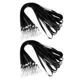 50PCS ID Badge Lanyards Polyester Flat with 360 Swivel Hooks Black