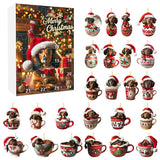 Christmas Countdown Advent Calendar – Dog Holiday Collectible Hanging Ornament Style 1