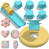 Cake Pop Maker Set with Tray and 5 Heart Square Cloud Oval Round Molds