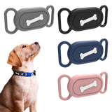 4 Pack Pet Collar Holders Compatible with Samsung Galaxy SmartTag2 Silicone Protective Cases with Ear Attachment Design for Cats and Dogs Bone Style