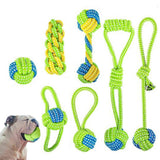 7Pcs Dog Rope Chew Toys – Durable Knot Balls for Puppies Training and Teething