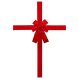 Christmas Door Bow Red Velvet Style with 420x200cm Polyester Straps